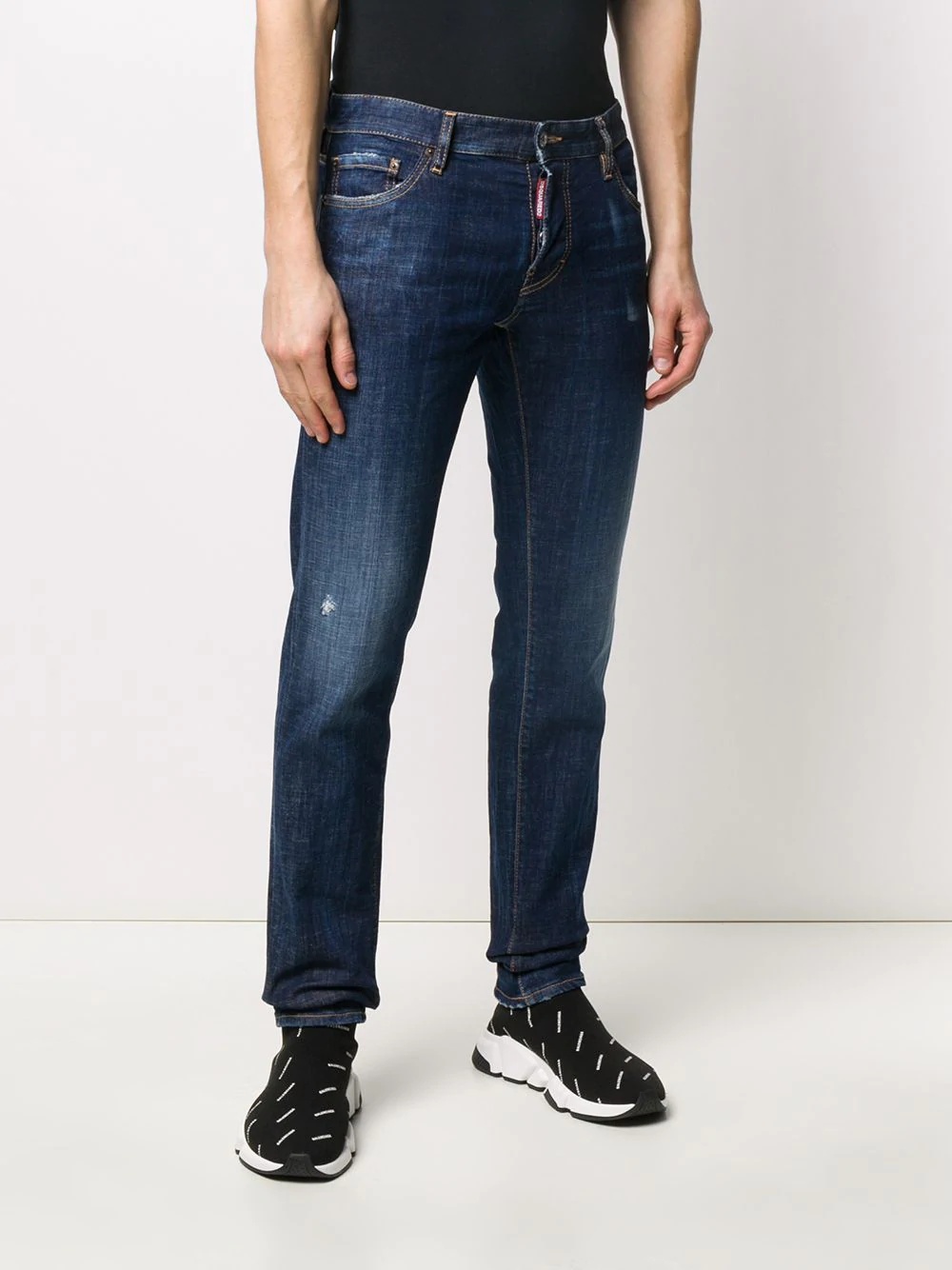 distressed low-rise slim-fit jeans - 3