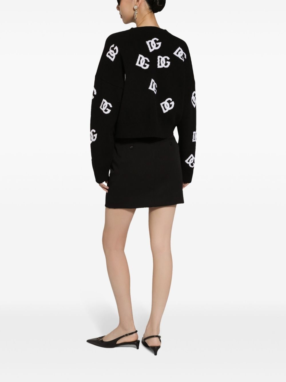 logo embroidered cardigan - 4