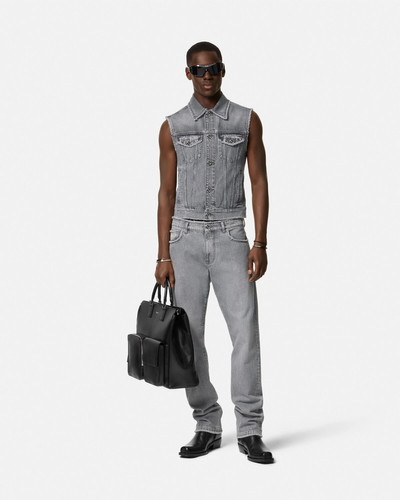 VERSACE Frayed Denim Vest outlook