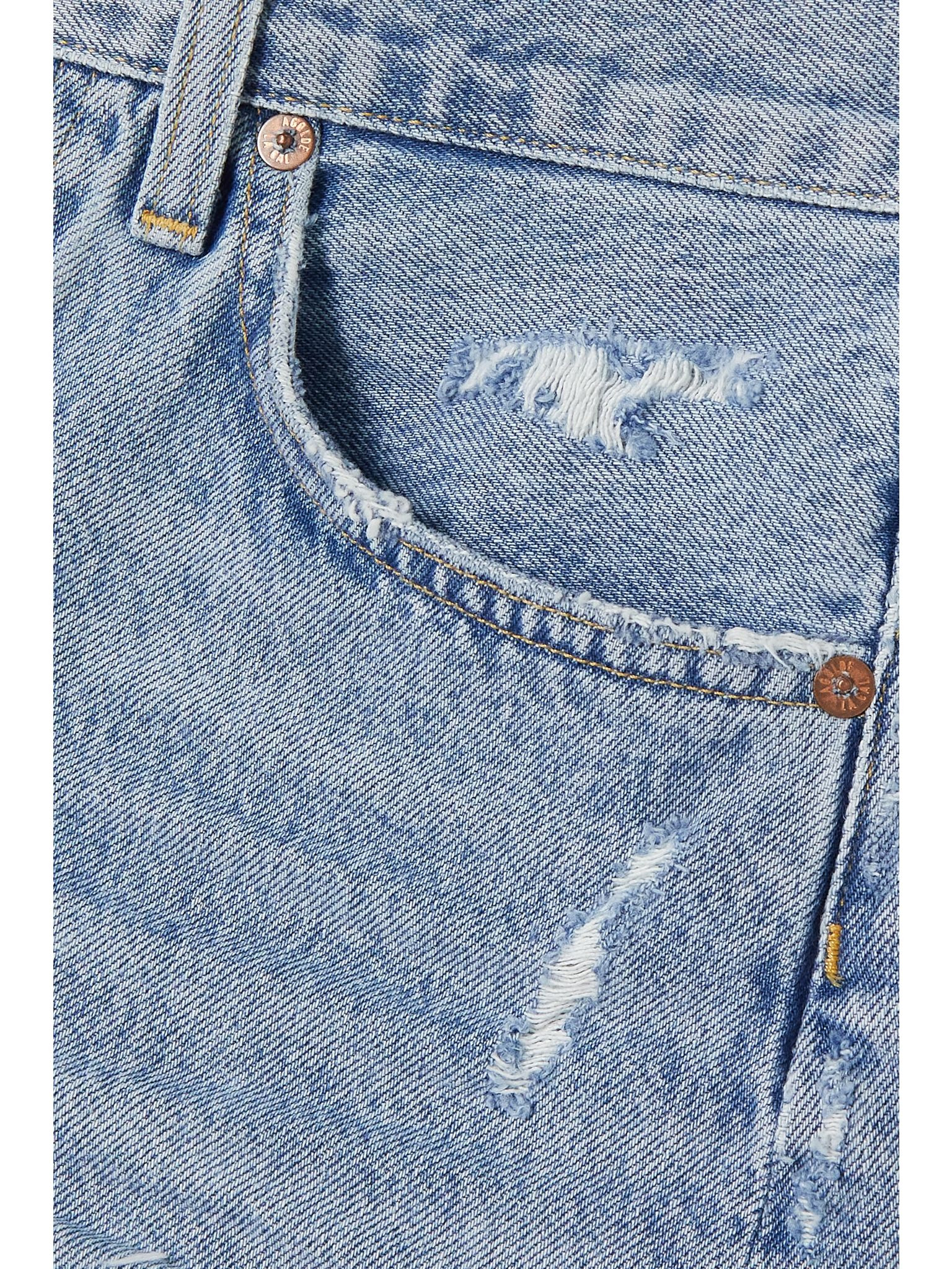 Parker Long distressed organic denim shorts Light denim - 4