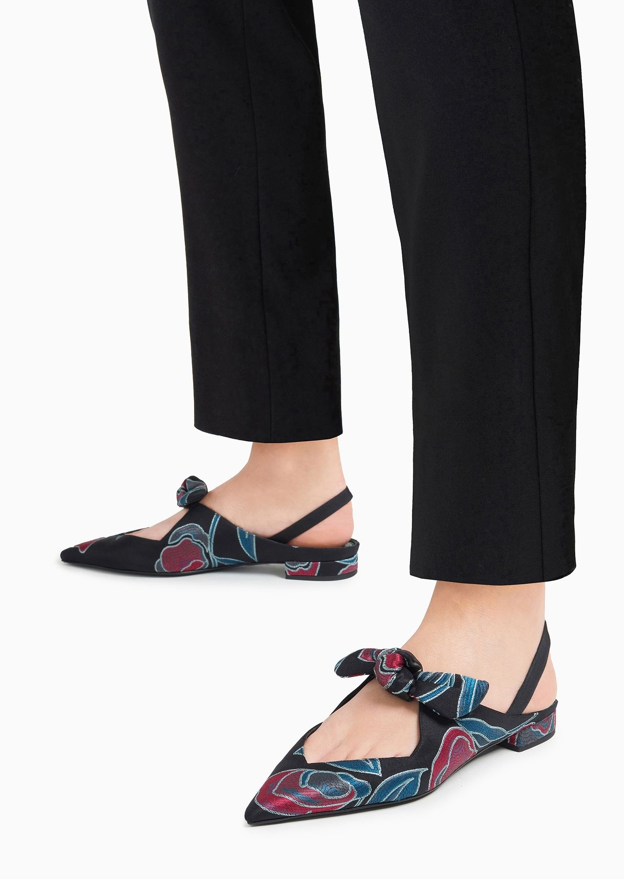 Jacquard silk-blend slingback ballerinas - 7