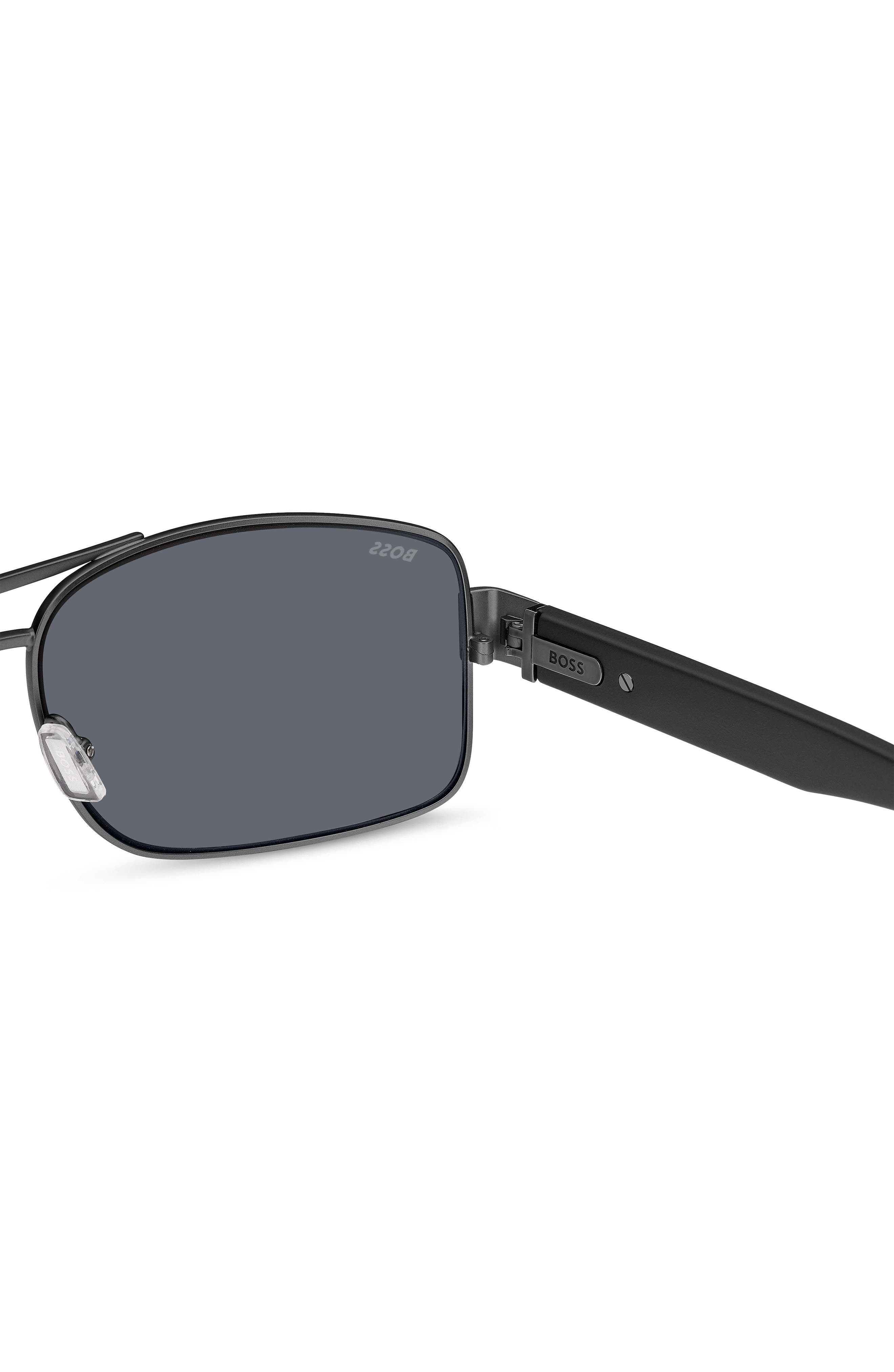 BOSS 62mm Oversize Polarized Navigator Sunglasses in Dark Ruthenium/Grey Polar at Nordstrom - 4