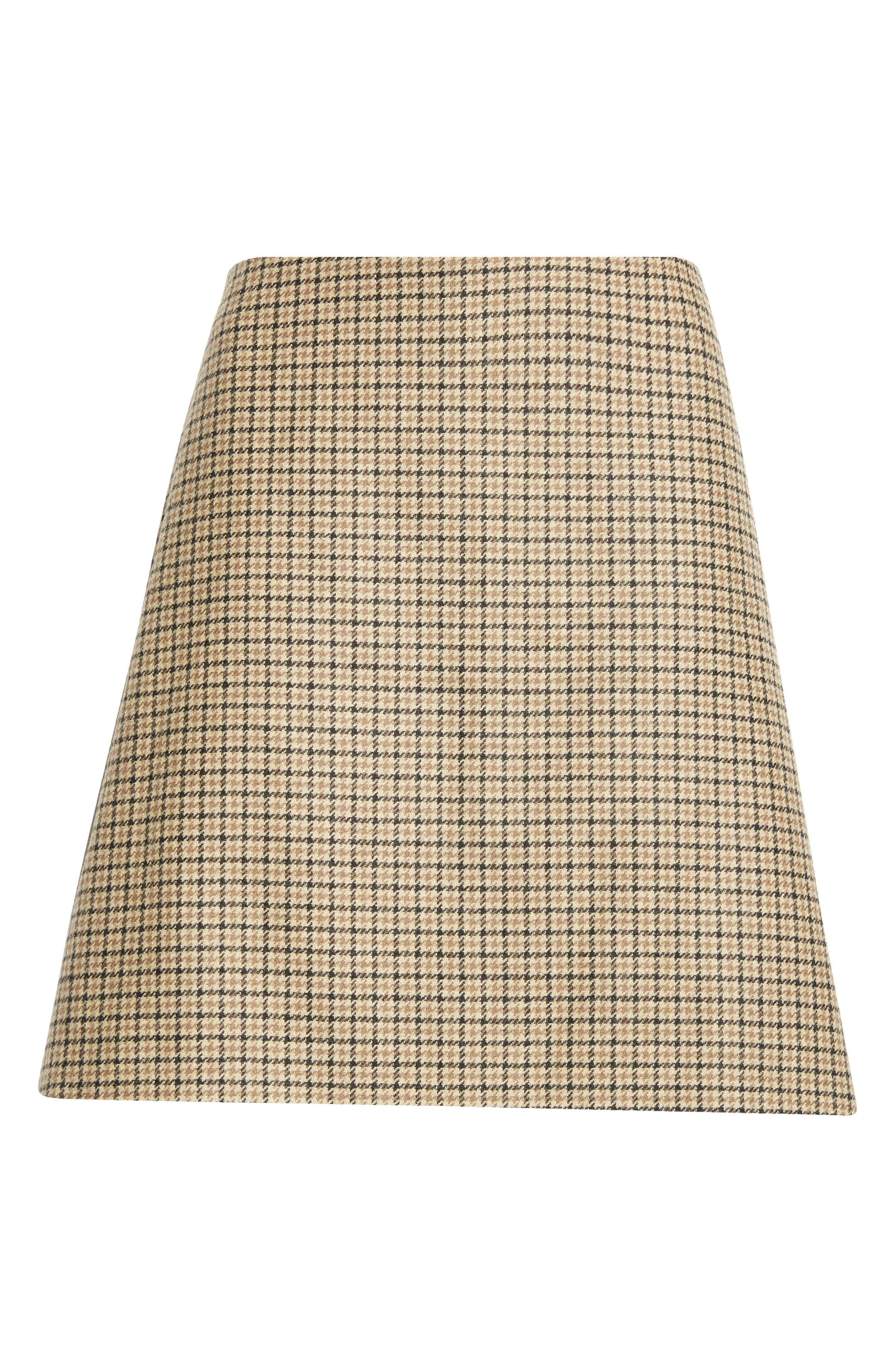 Moncler Houndstooth Plaid Wool Blend Miniskirt in Brown/White at Nordstrom - 6