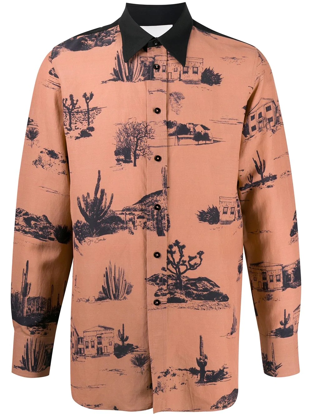 Western landscape-print shirt - 1