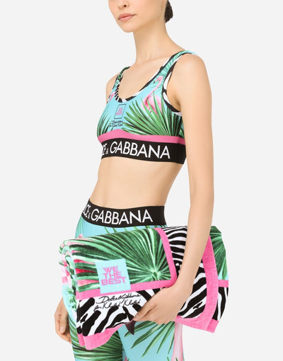 Dolce & Gabbana Flamingo-print terry cloth beach towel outlook