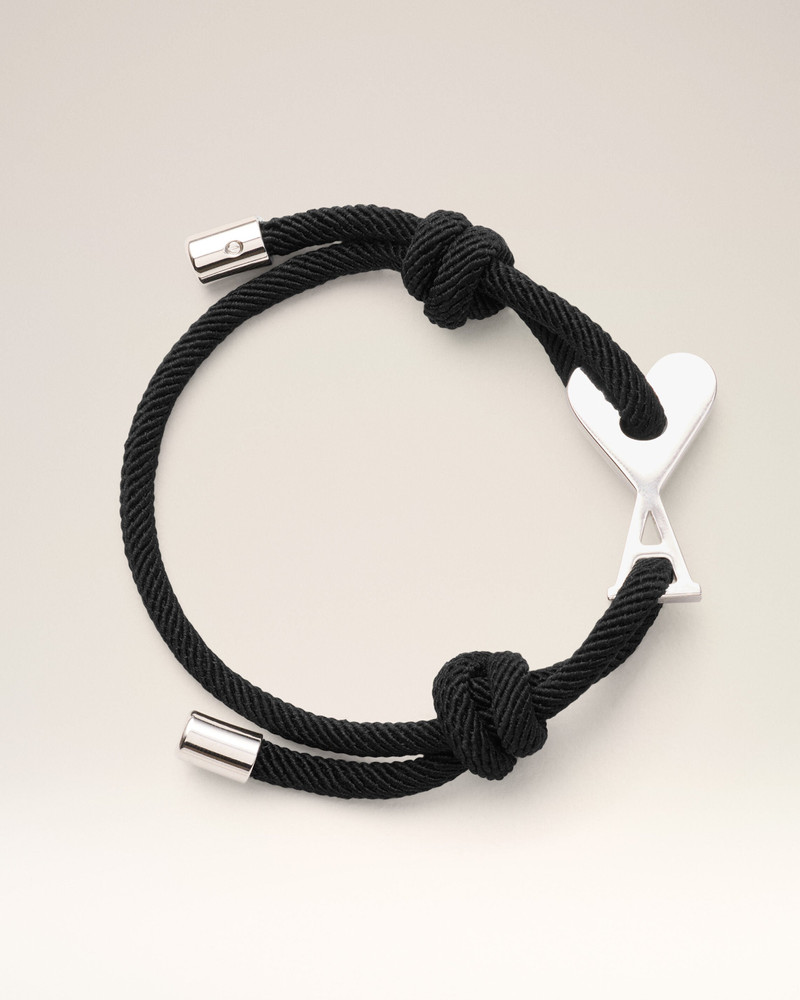 BLACK CORD SILVER BRASS AMI DE COEUR BRACELET 1