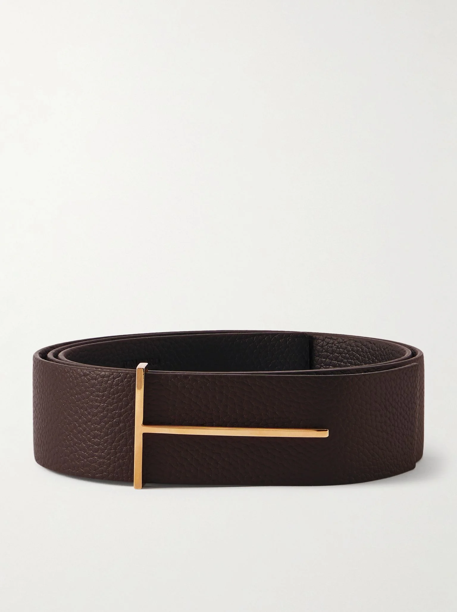 4cm Full-Grain Leather Belt Brown - 1