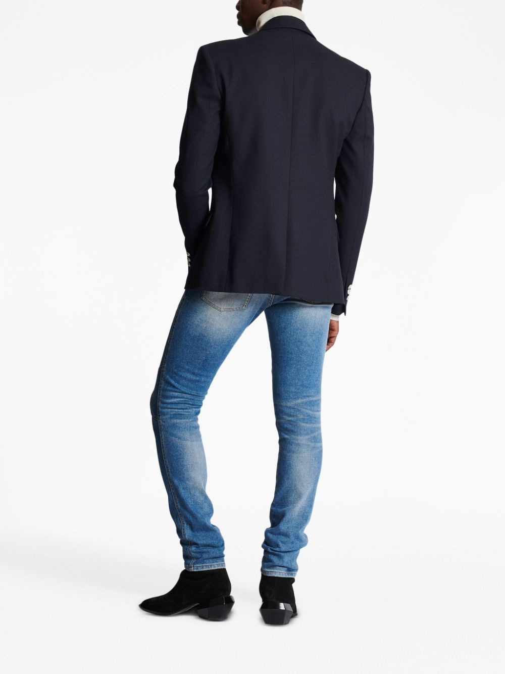 button-detailed wool blazer - 4
