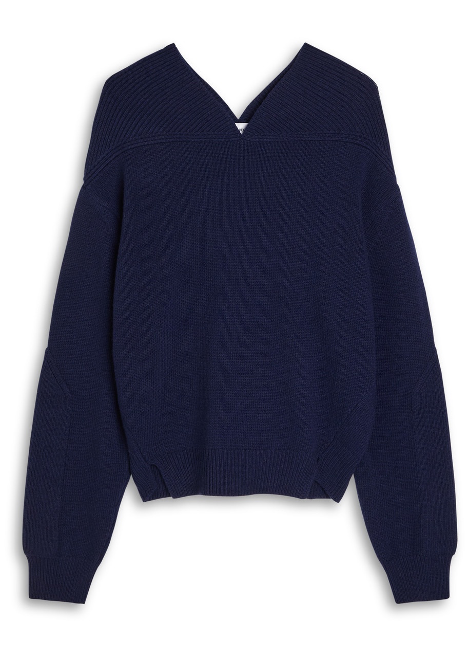 Victoria Beckham Panelled Wool-blend Knit Jumper - 1
