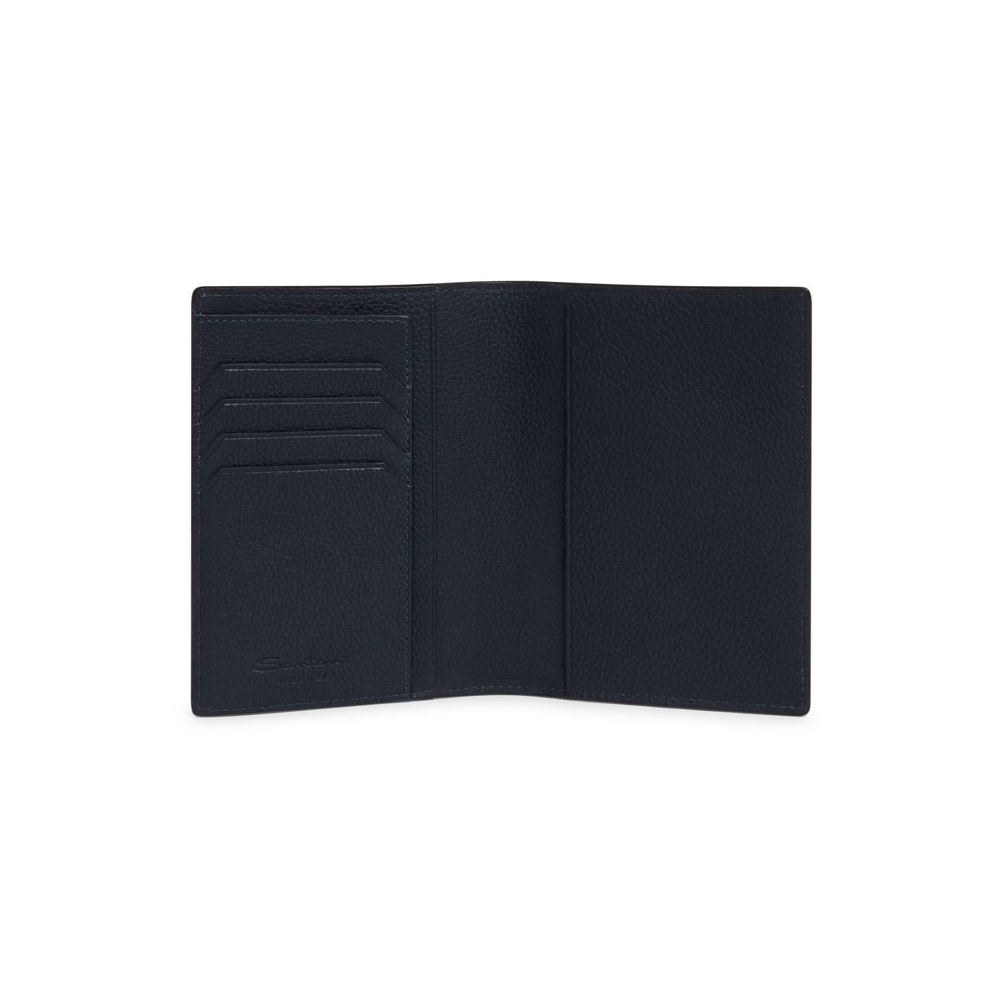 Blue tumbled leather passport case - 2
