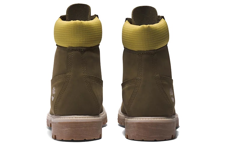 Timberland Premium 6 Inch Boots 'Olive Green Nubuck with Yellow Collar' A5NZM327 - 6