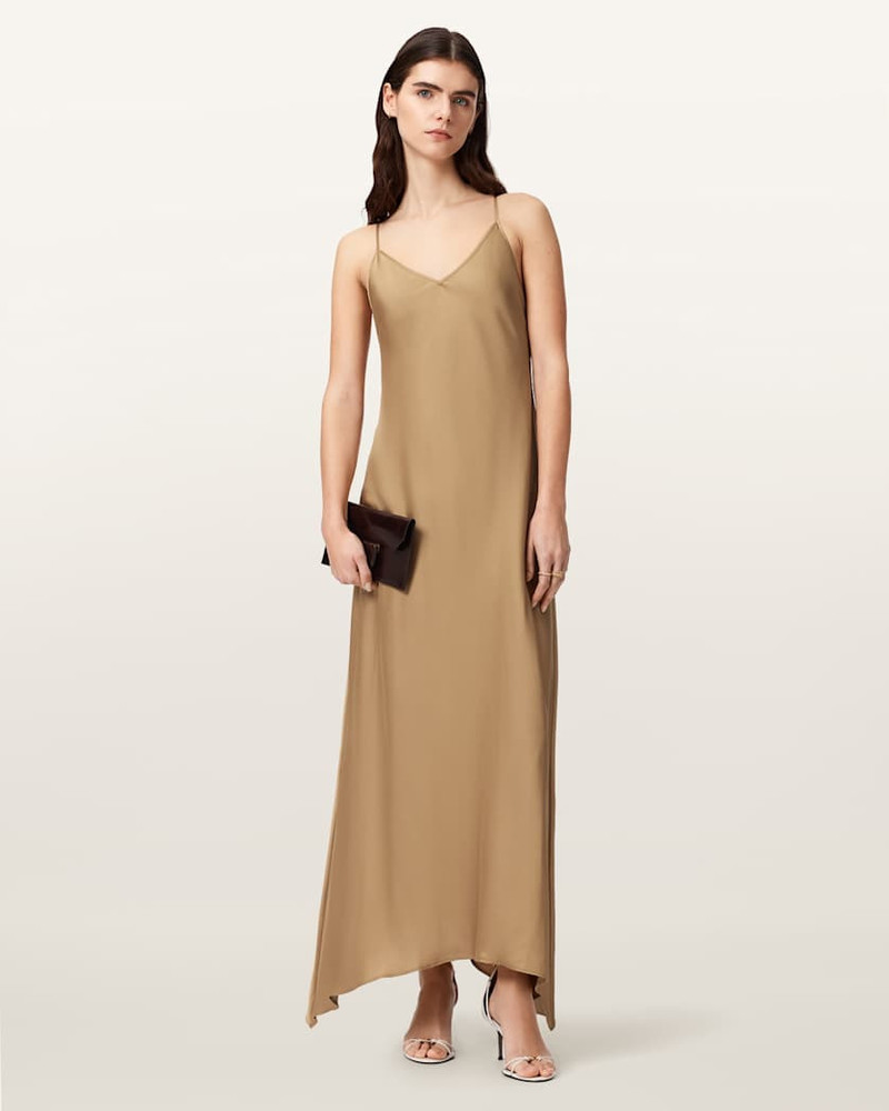 ALLSAINTS LEONA V-NECK MAXI SLIP DRESS outlook