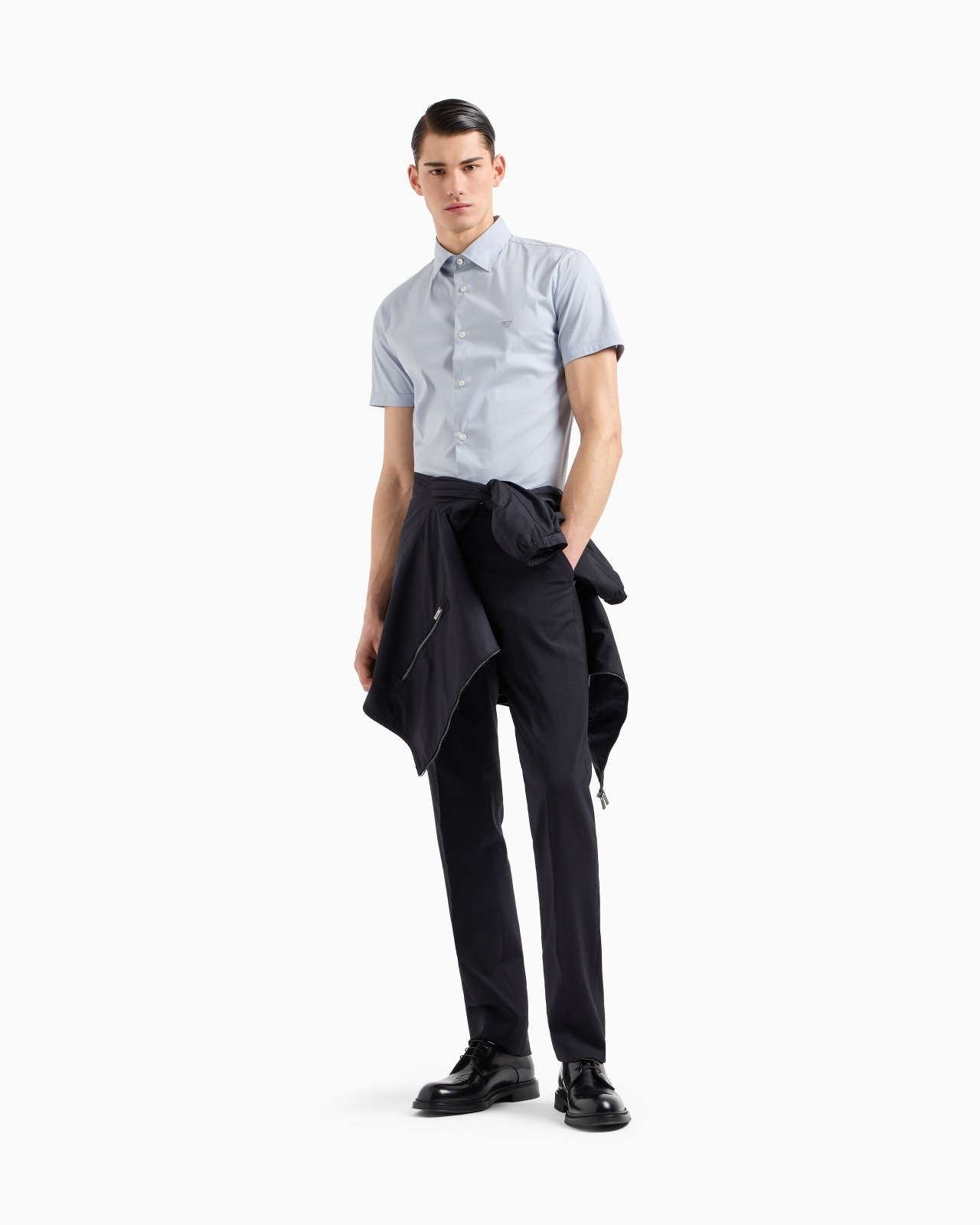 Short-sleeved, stretch nylon-blend shirt - 2
