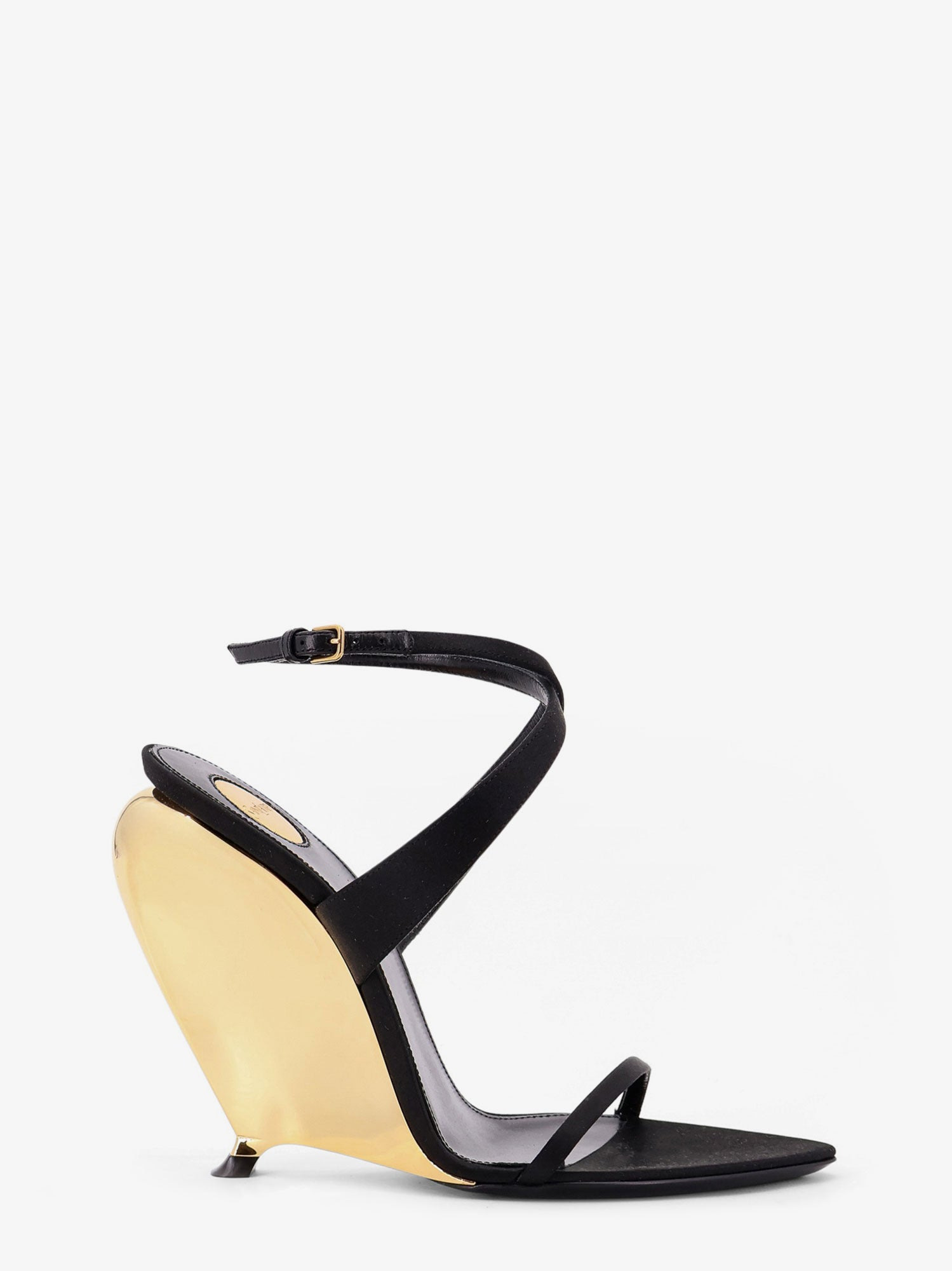 Saint Laurent Tallulah 110 Satin Sandals With Sculptural Wedge Heel - 1