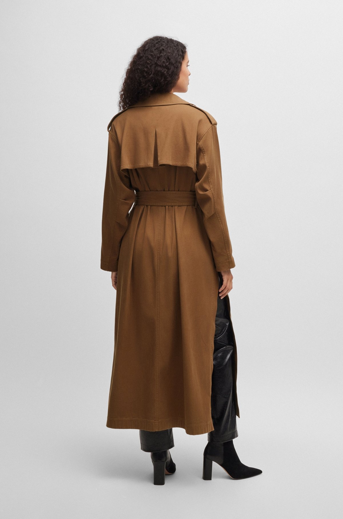 BELTED TRENCH COAT WITH HARDWARE TRIMS - 4