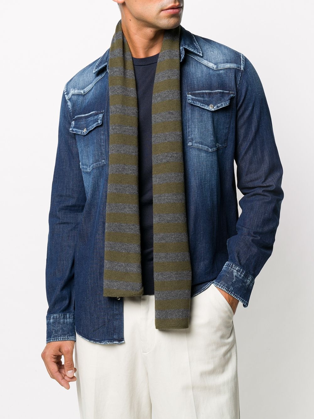 striped wool scarf - 2