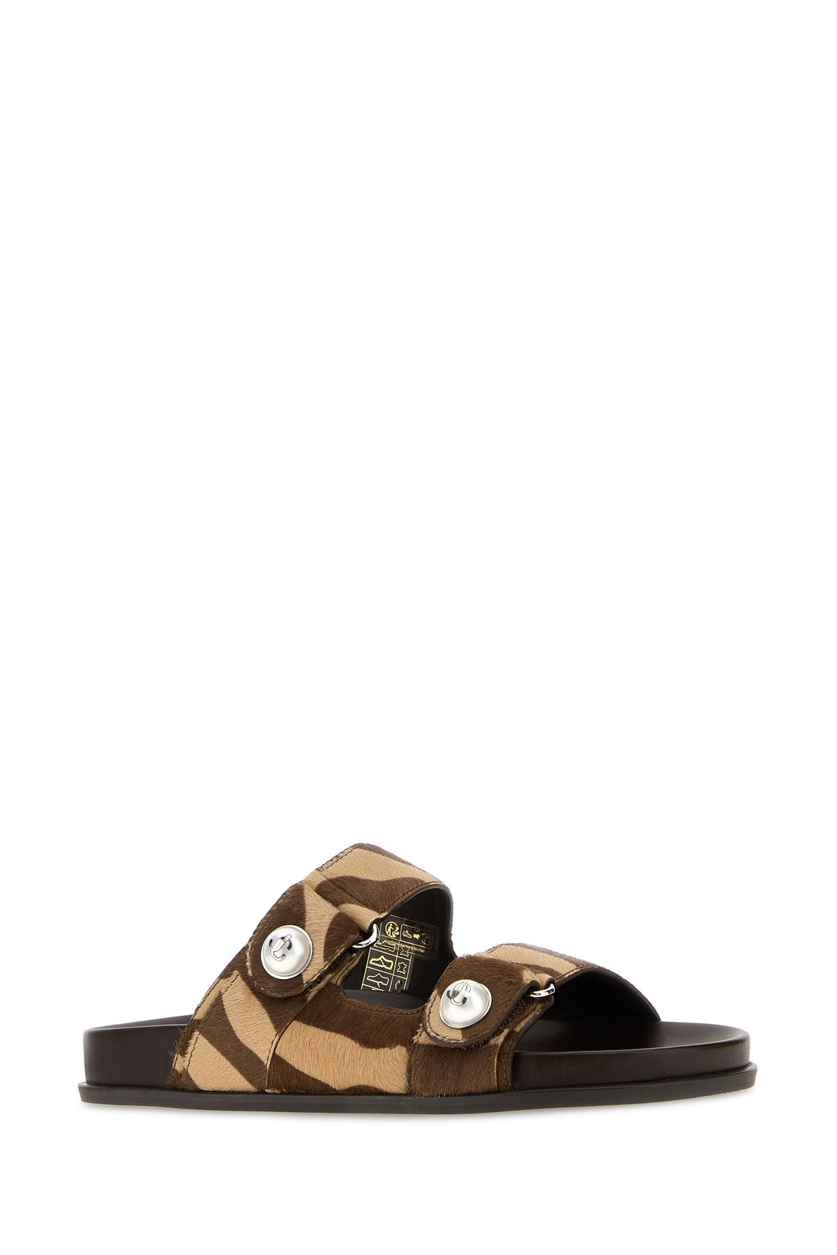 Printed calf hair Fayence slippers - 2