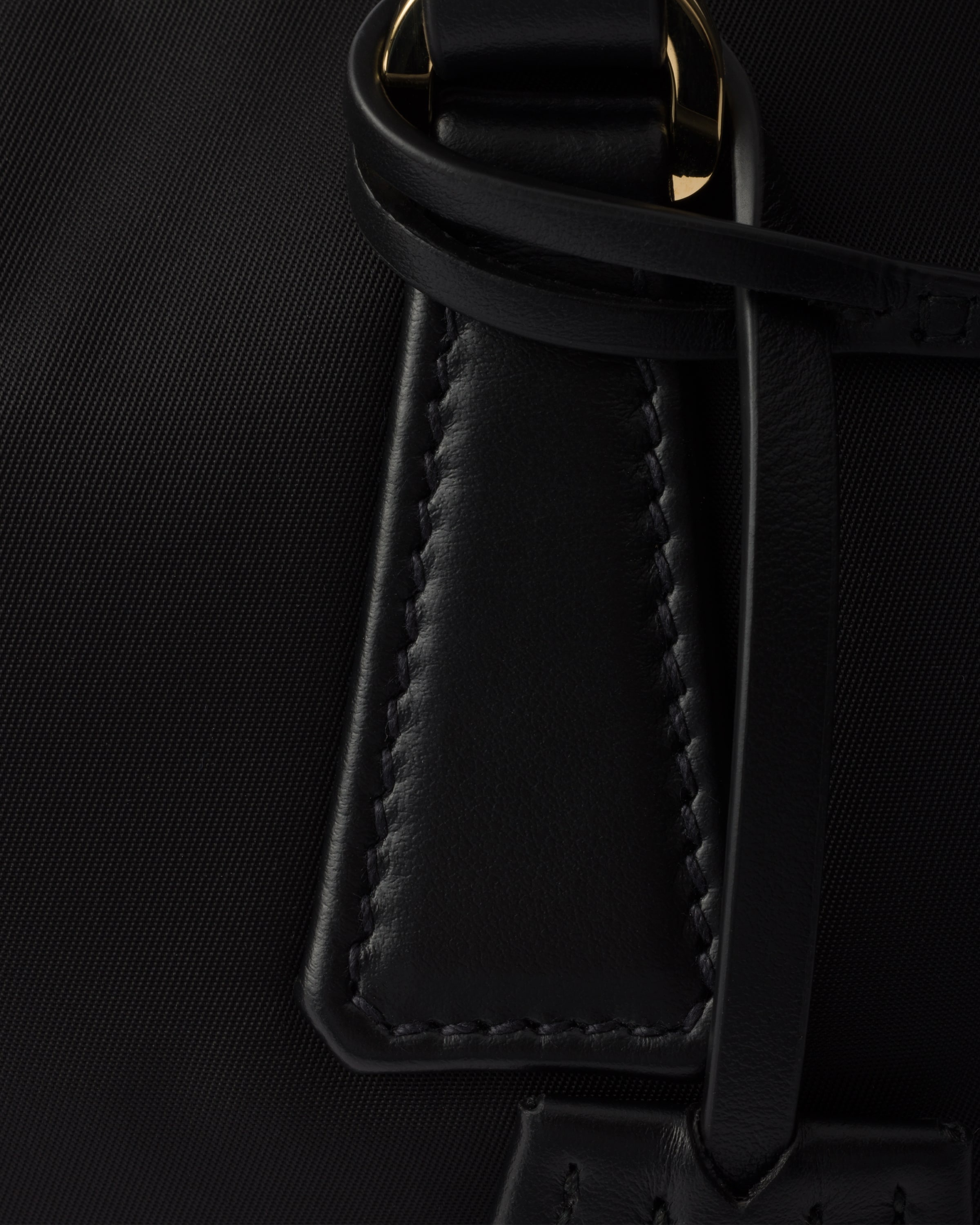 Re-Nylon and leather medium top-handle bag - 6