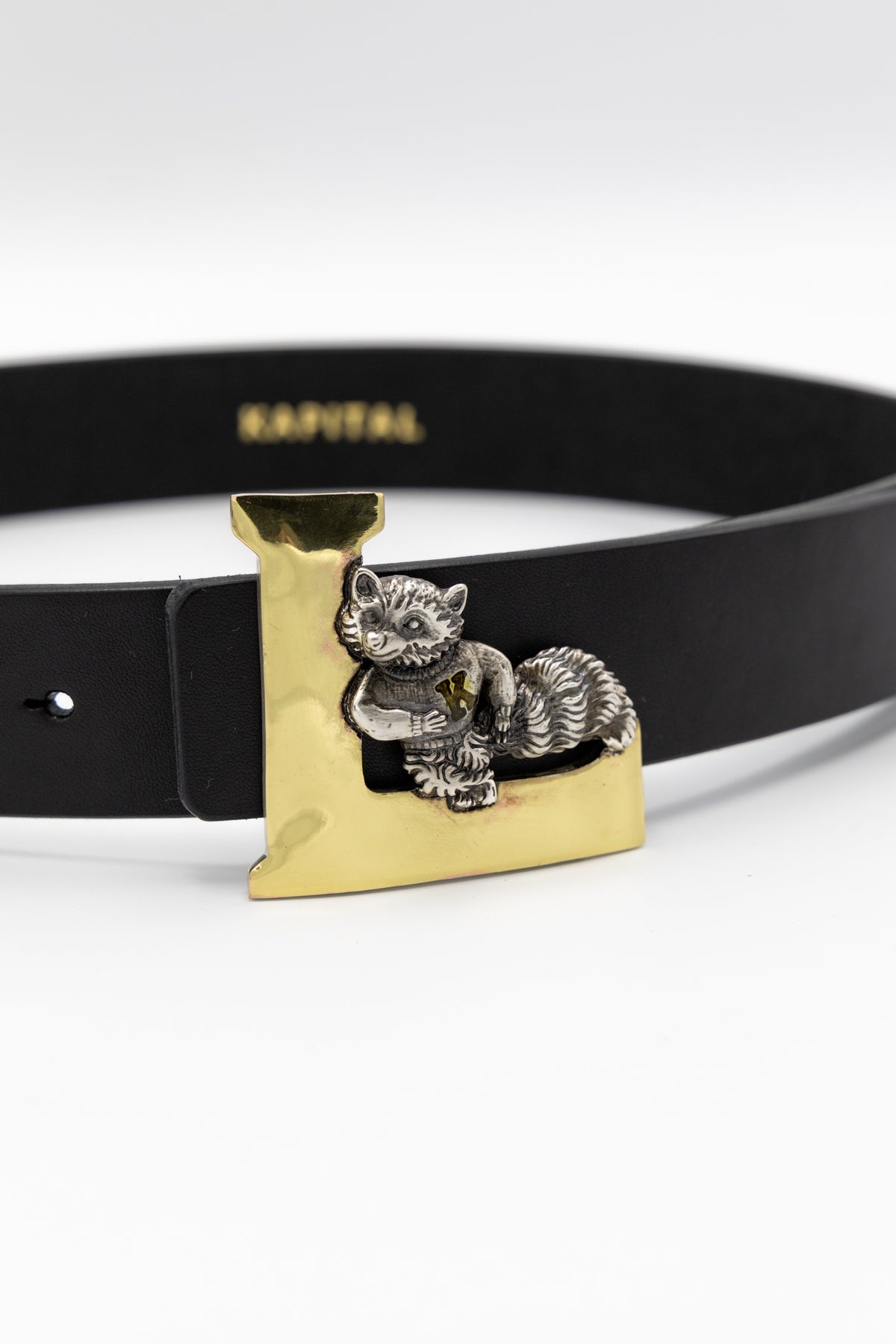 Leather LAUNDRY RACOON Buckle Belt - 5