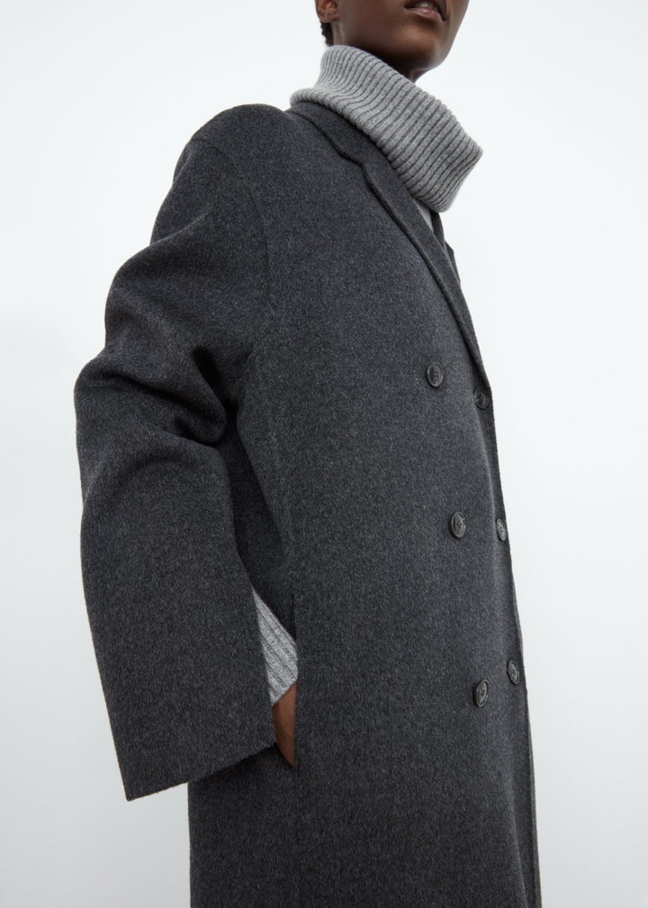 Doublé wool overcoat grey mélange - 5