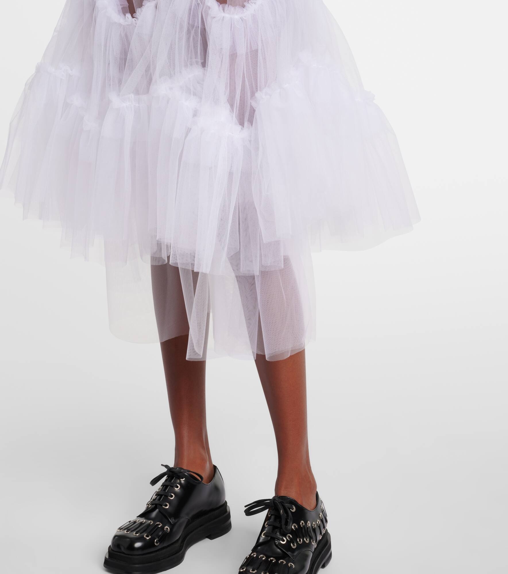 Sheer tulle midi skirt - 5