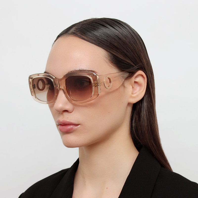 LINDA FARROW Celeste Oversize Sunglasses in Ash outlook