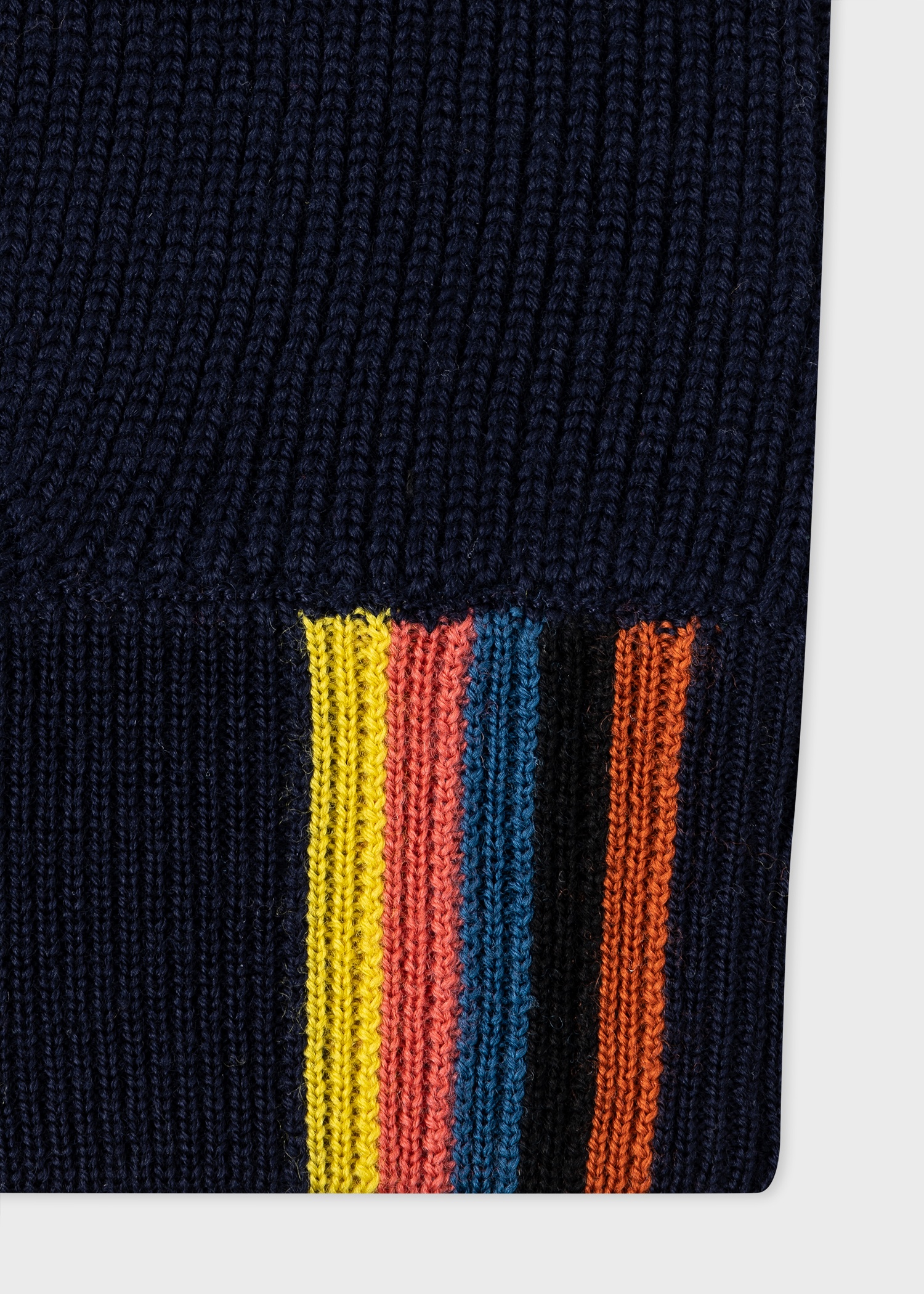 Navy Merino Wool 'Artist Stripe' Gloves - 3