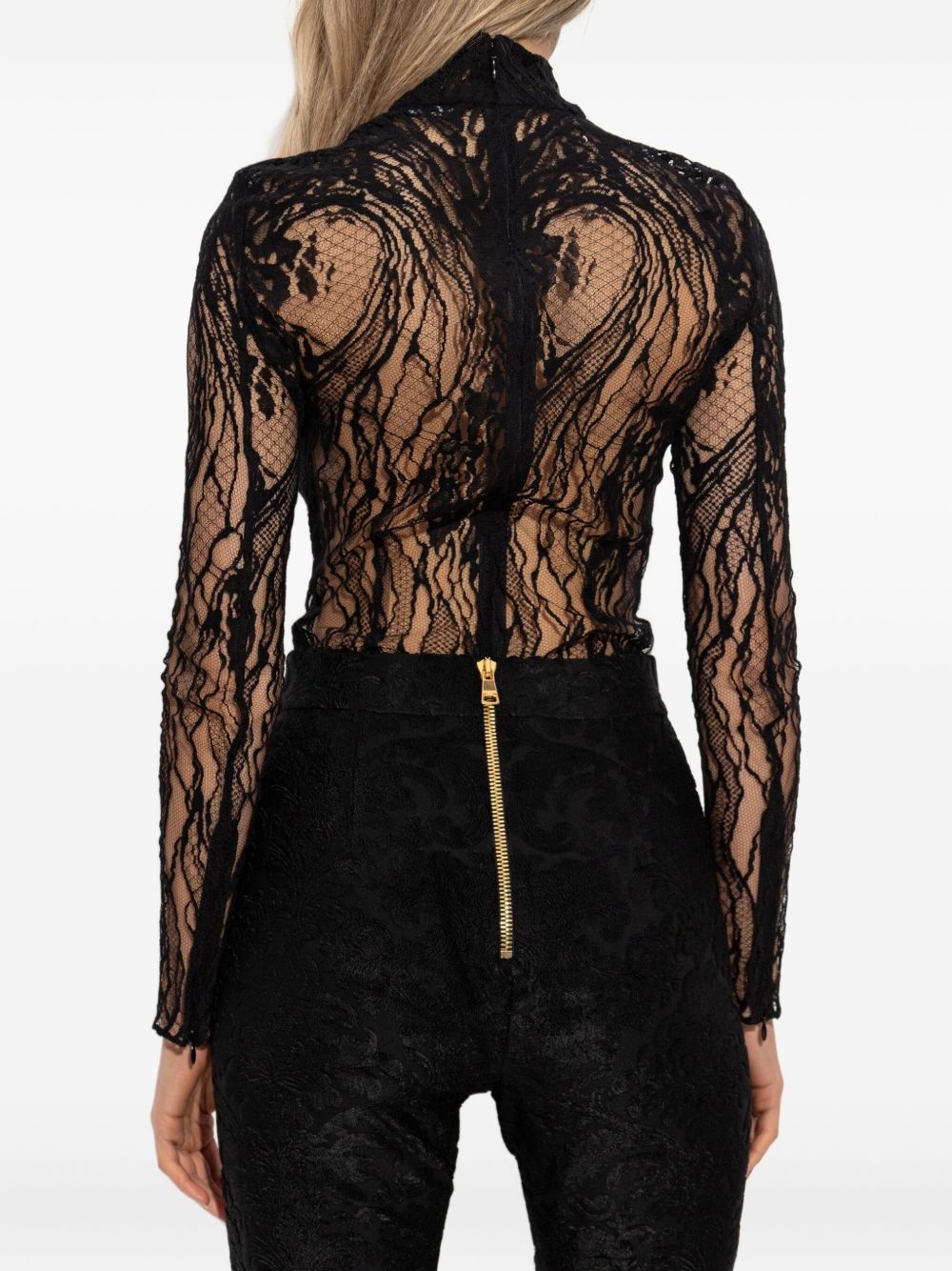 lace high-neck bodysuit - 4
