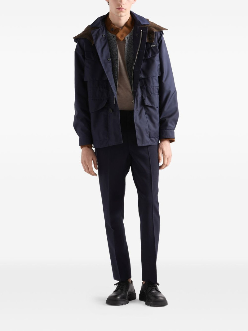 Prada shirt-style hooded cotton jacket outlook