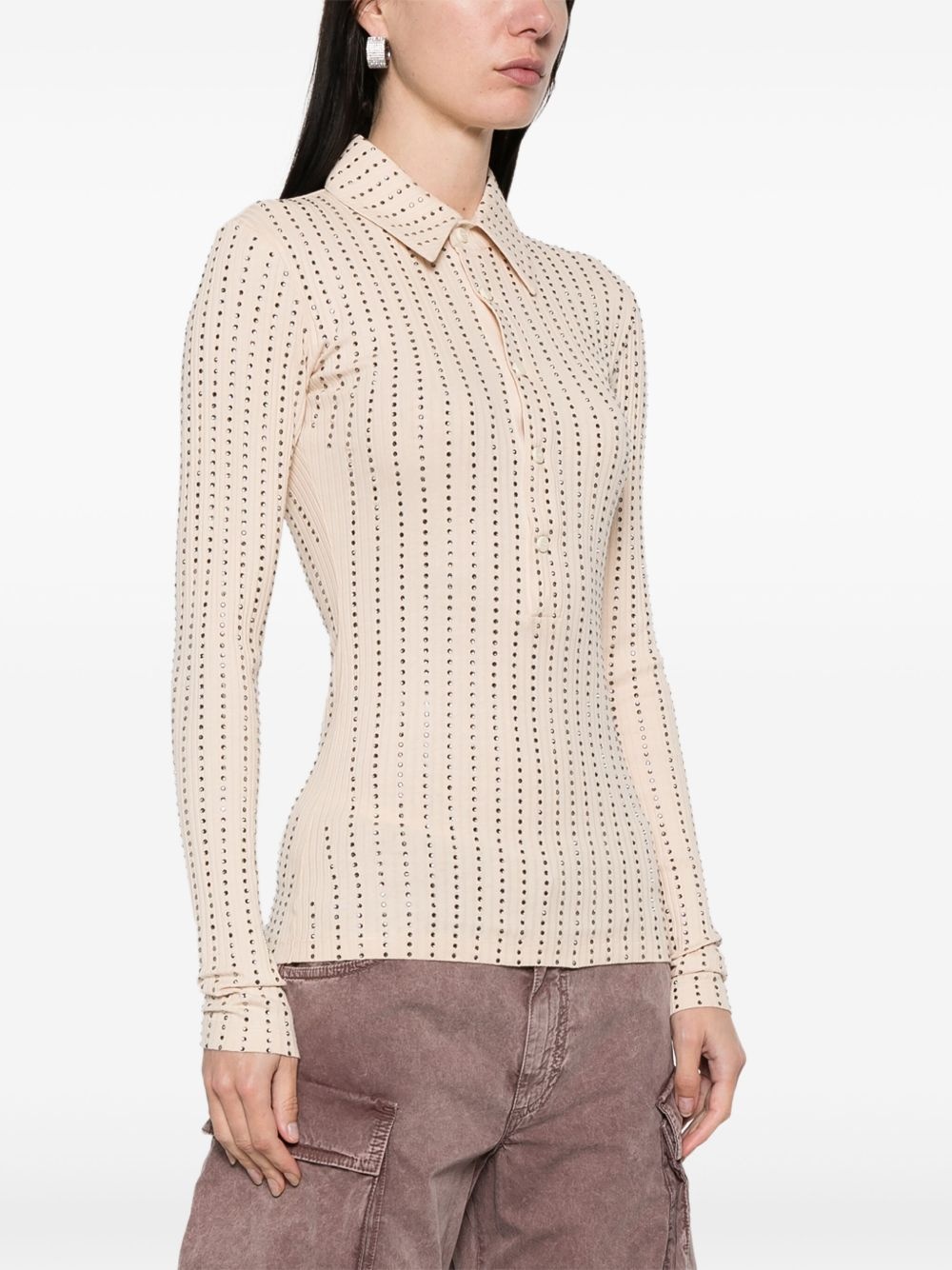 rhinestone-embellished polo shirt - 3