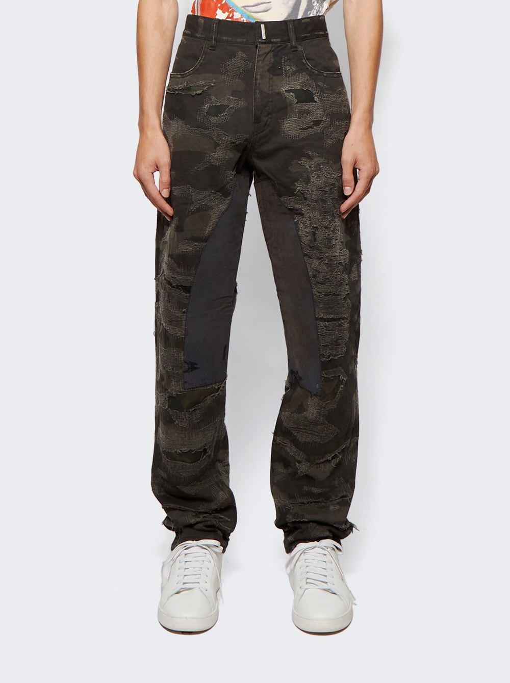 Leg Yoked Slim Fit Denim Trousers Khaki Brown - 3