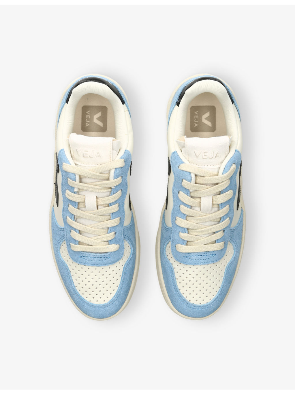 V-10 Logo-Embroidered Leather Low-Top Trainers - 2