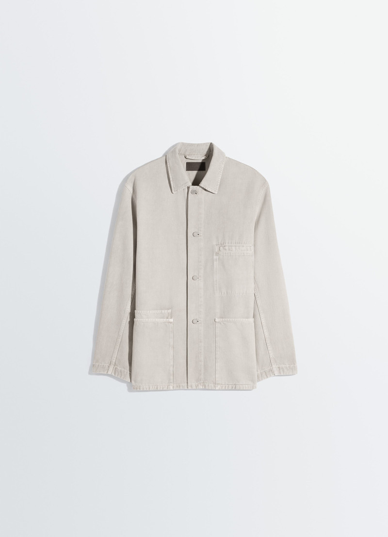 UTILITY OVERSHIRT IN SNOW BROKEN TWILL 1