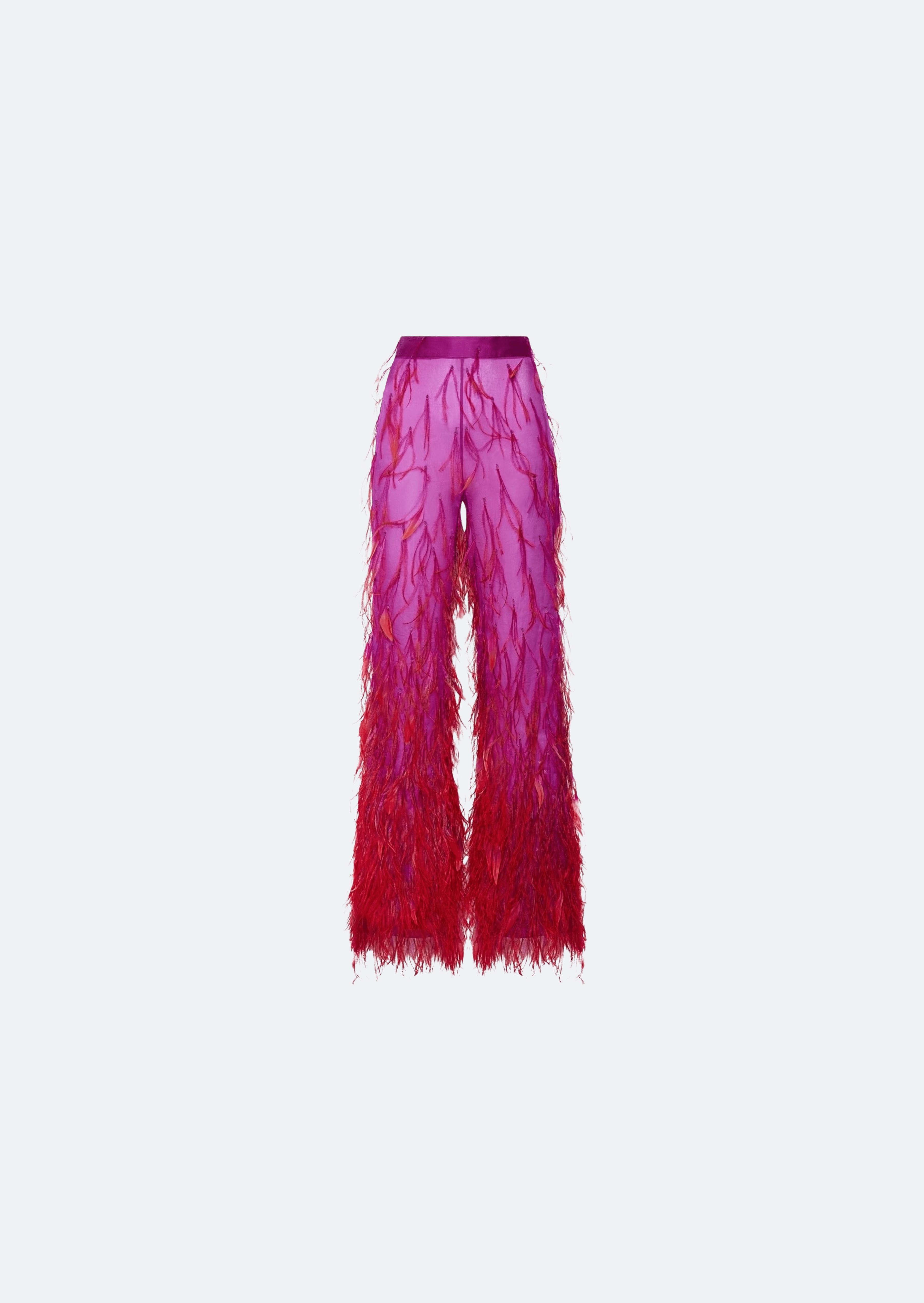 Organza Ombre Feather Embroidery Trouser - 1