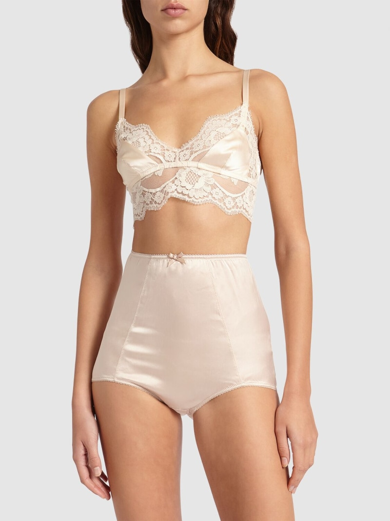 Stretch silk satin triangle bra - 2