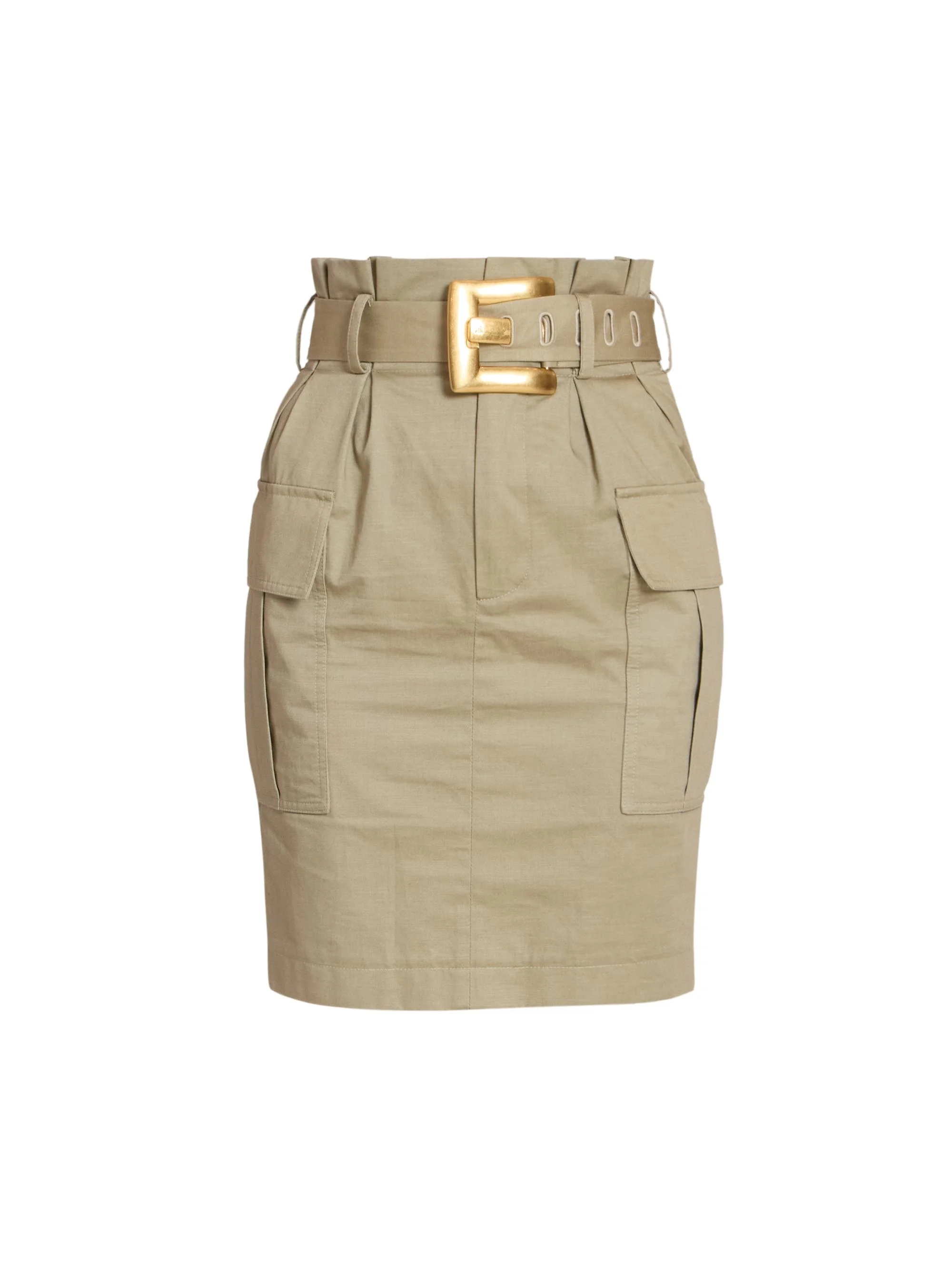 Women's Gabardine Cargo Pencil Skirt - Beige Fonce - 1