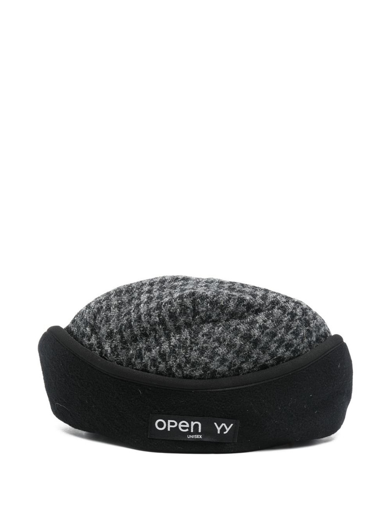 OPEN YY Harris-Tweed foldable ear-flaps biker hat outlook