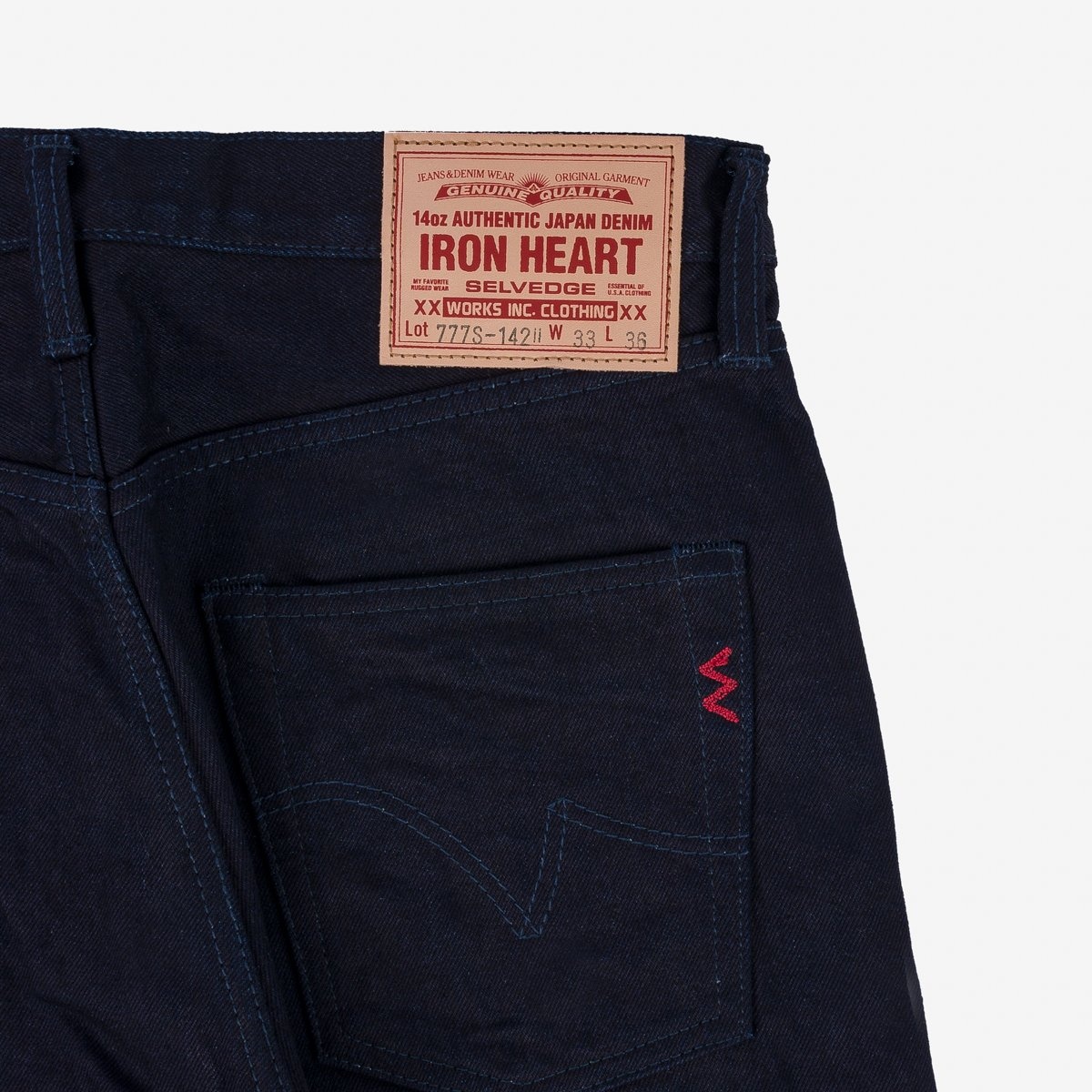 IH-777S-14ii 14oz Selvedge Denim Slim Tapered Cut Jeans - Indigo/Indigo - 5