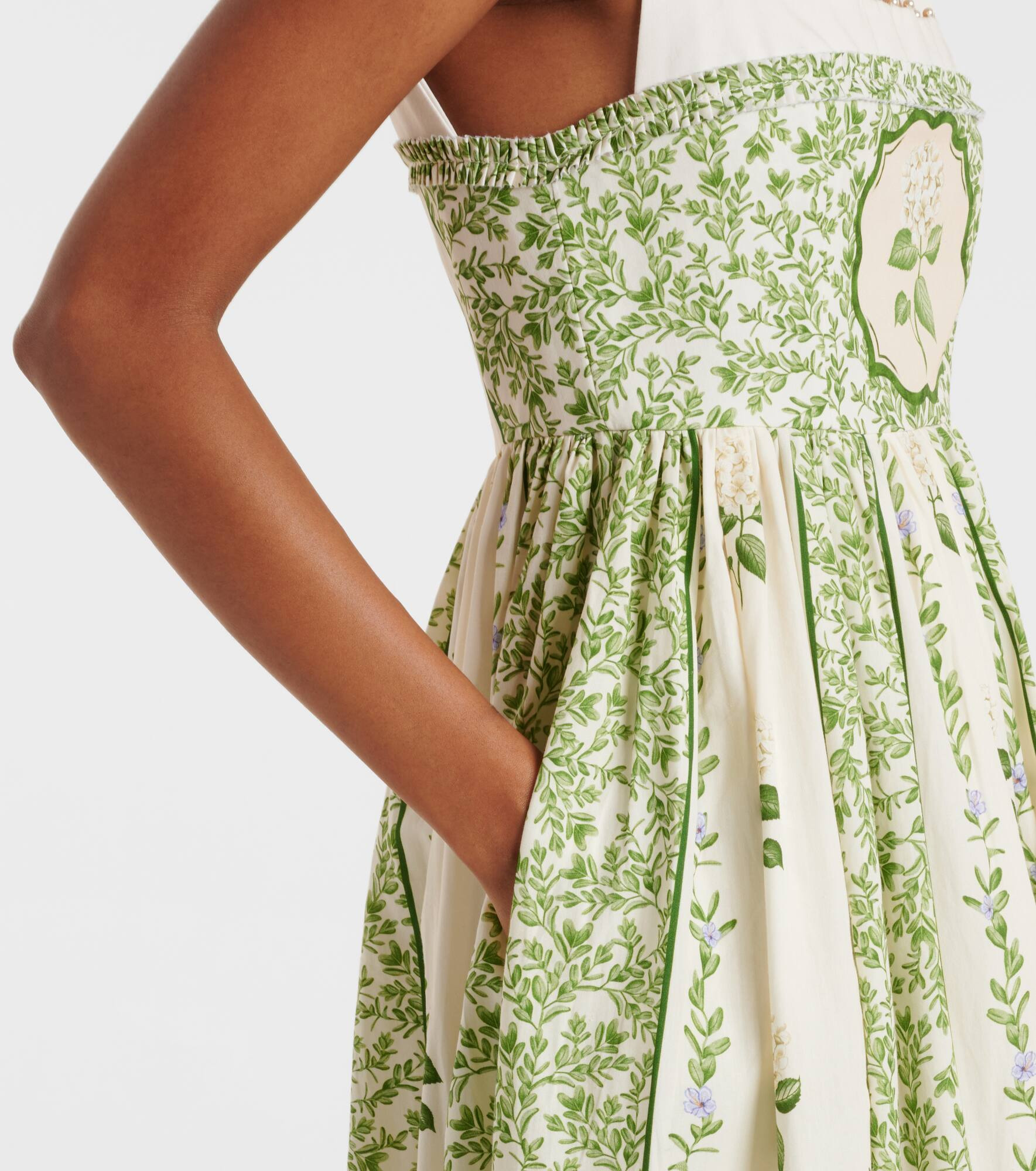 Barbara floral cotton midi dress - 6