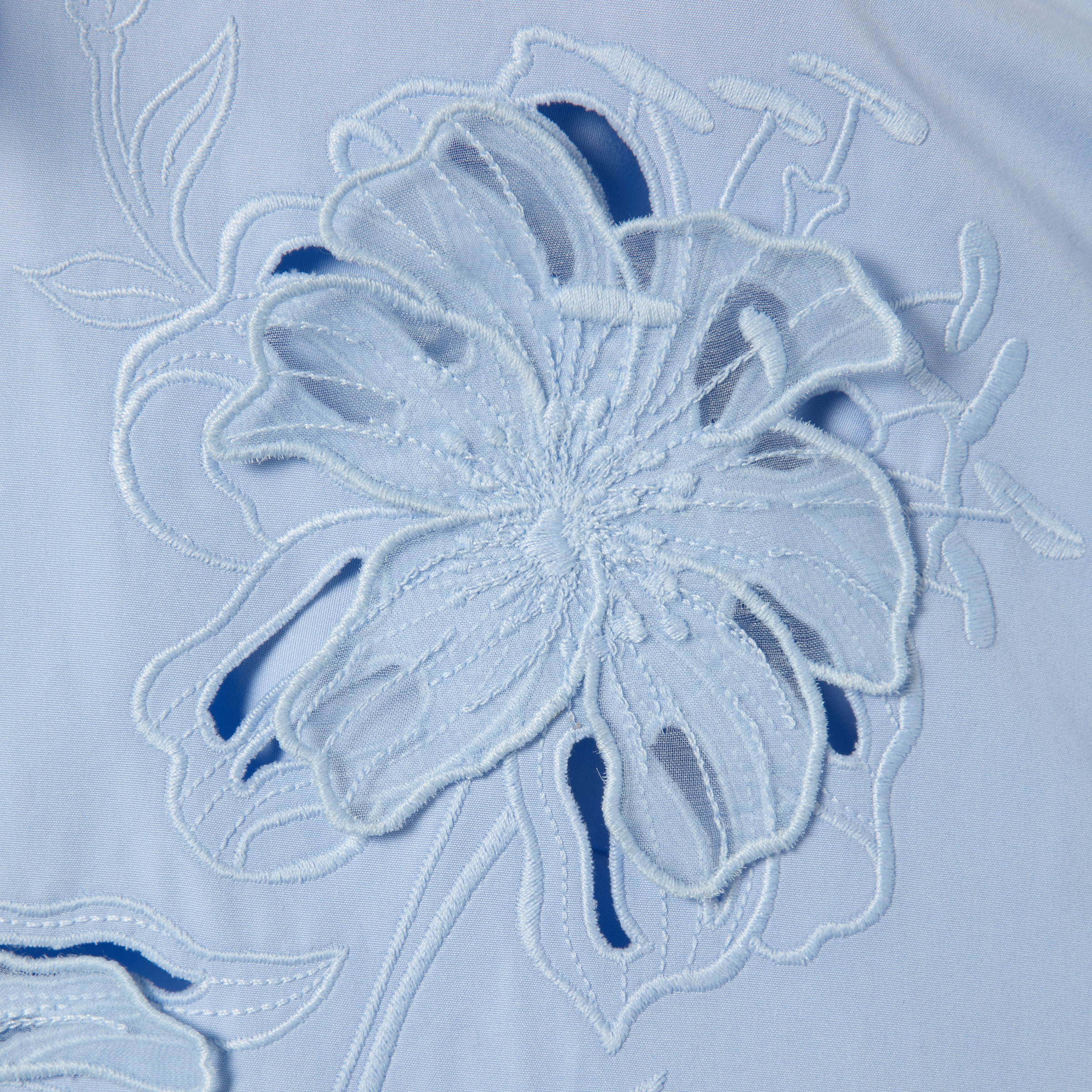 Cotton poplin shirt with embroidery - 6