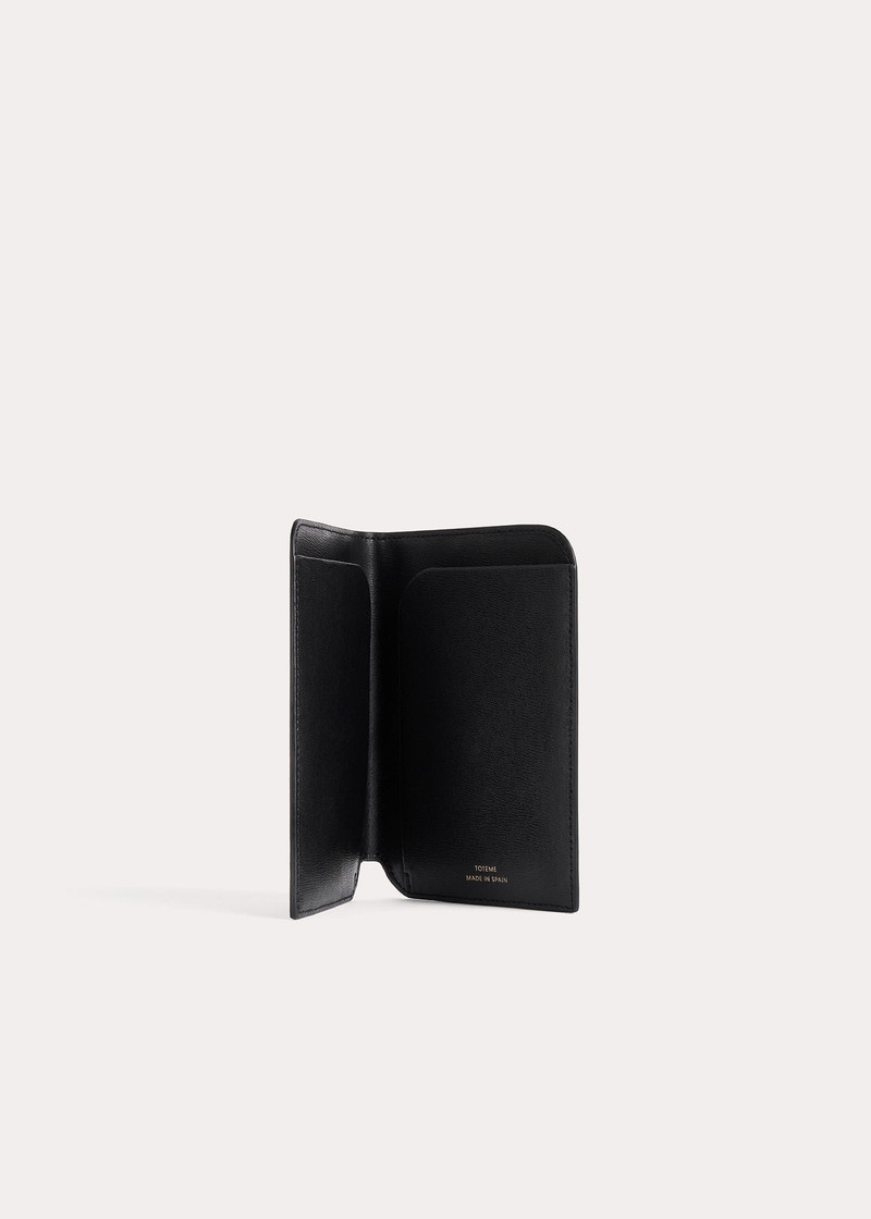 Monogram leather passport holder black 3