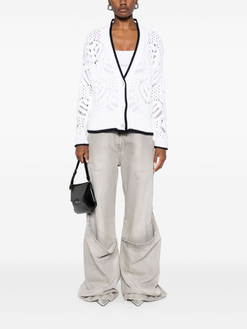 open-knit cardigan - 2
