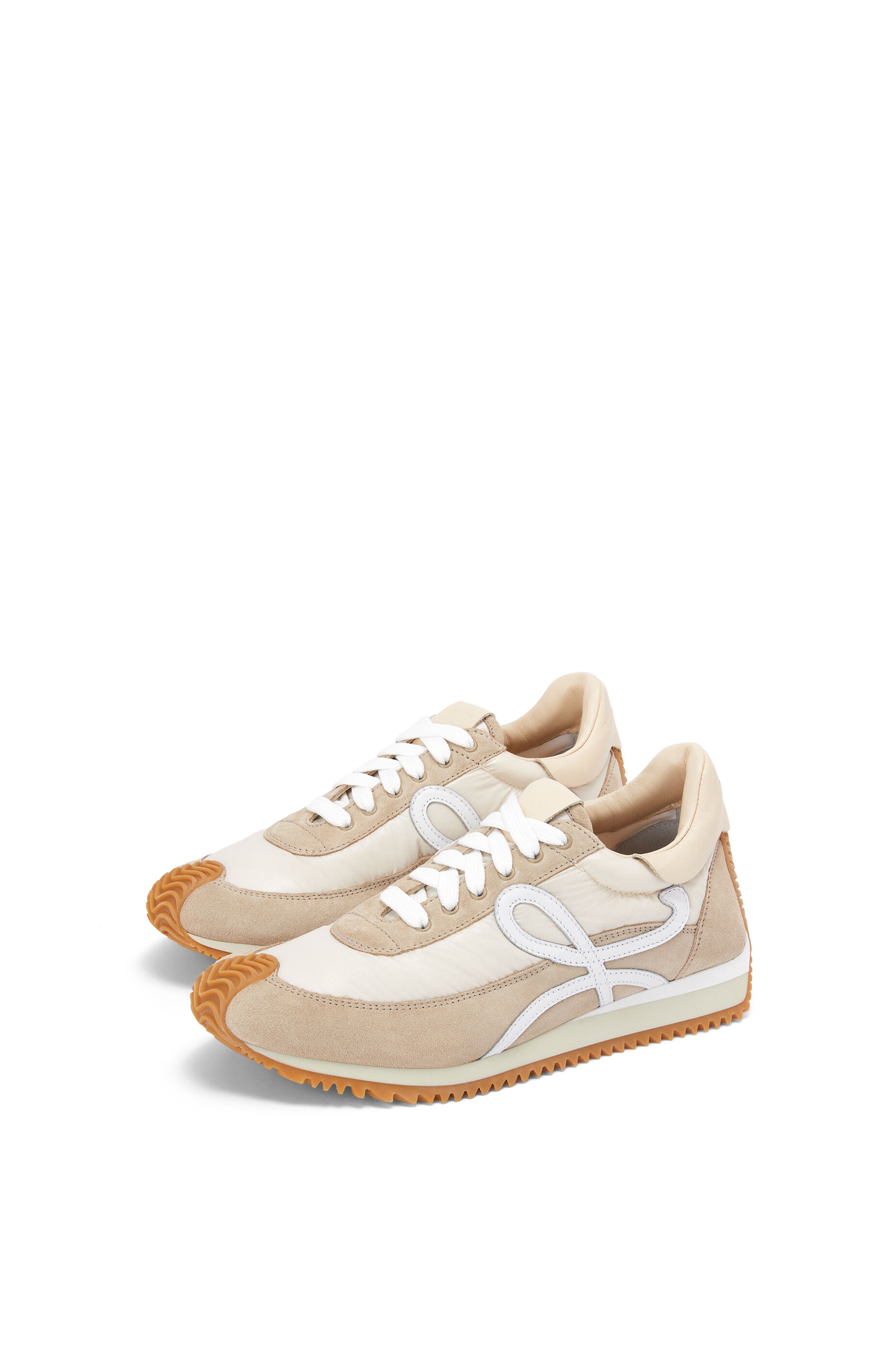 Padded flow runner in nylon and suede - 2
