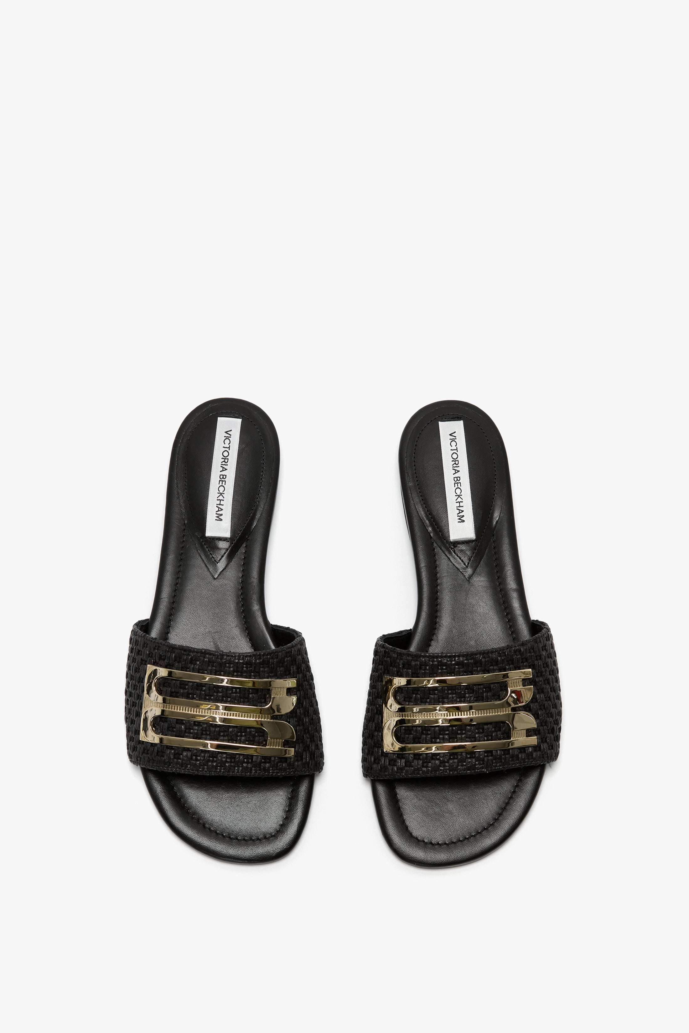 B Buckle Slide In Black Leather - 4