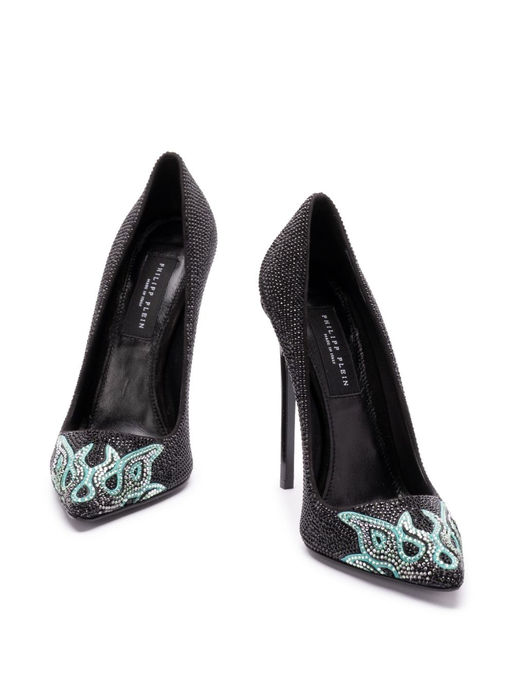 120mm flame-embellished pumps - 3