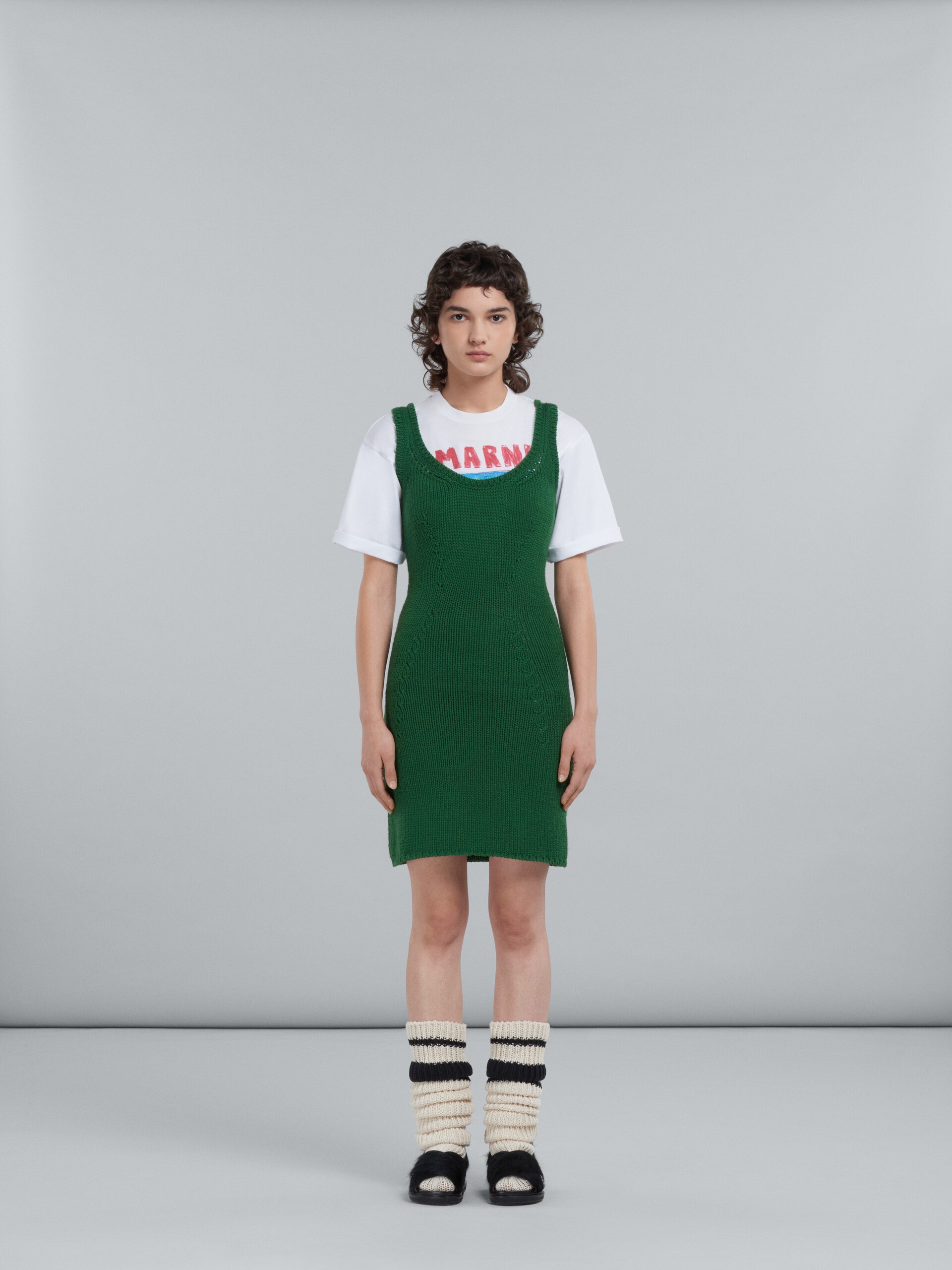 SHEATH DRESS IN GREEN WOOL - 2