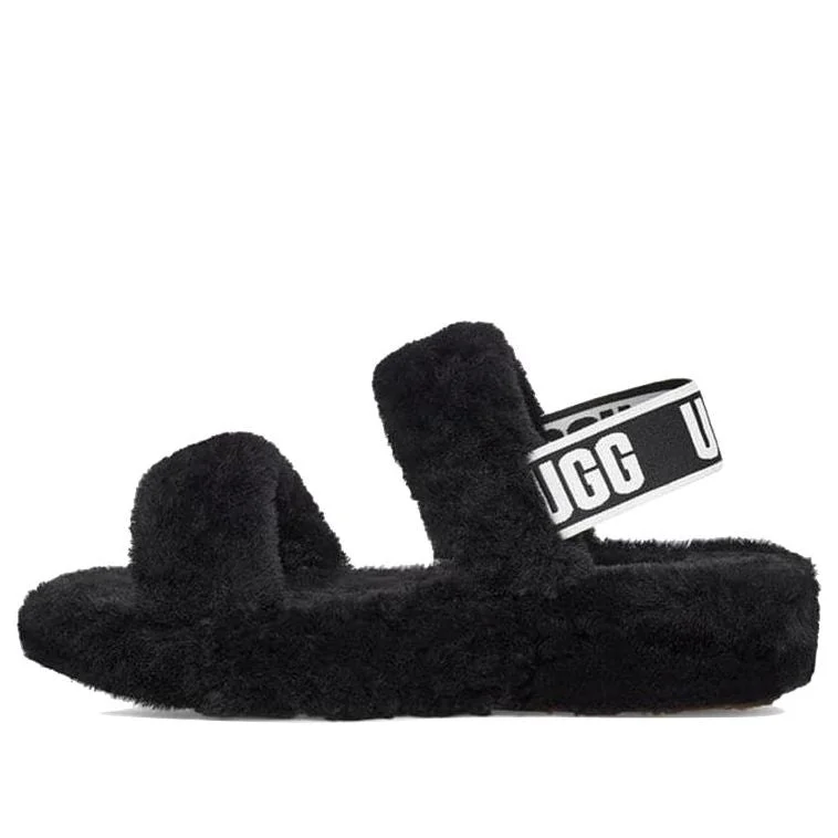 (WMNS) UGG Oh Yeah Thick Sole Sandals Black 1107953-BLK - 1