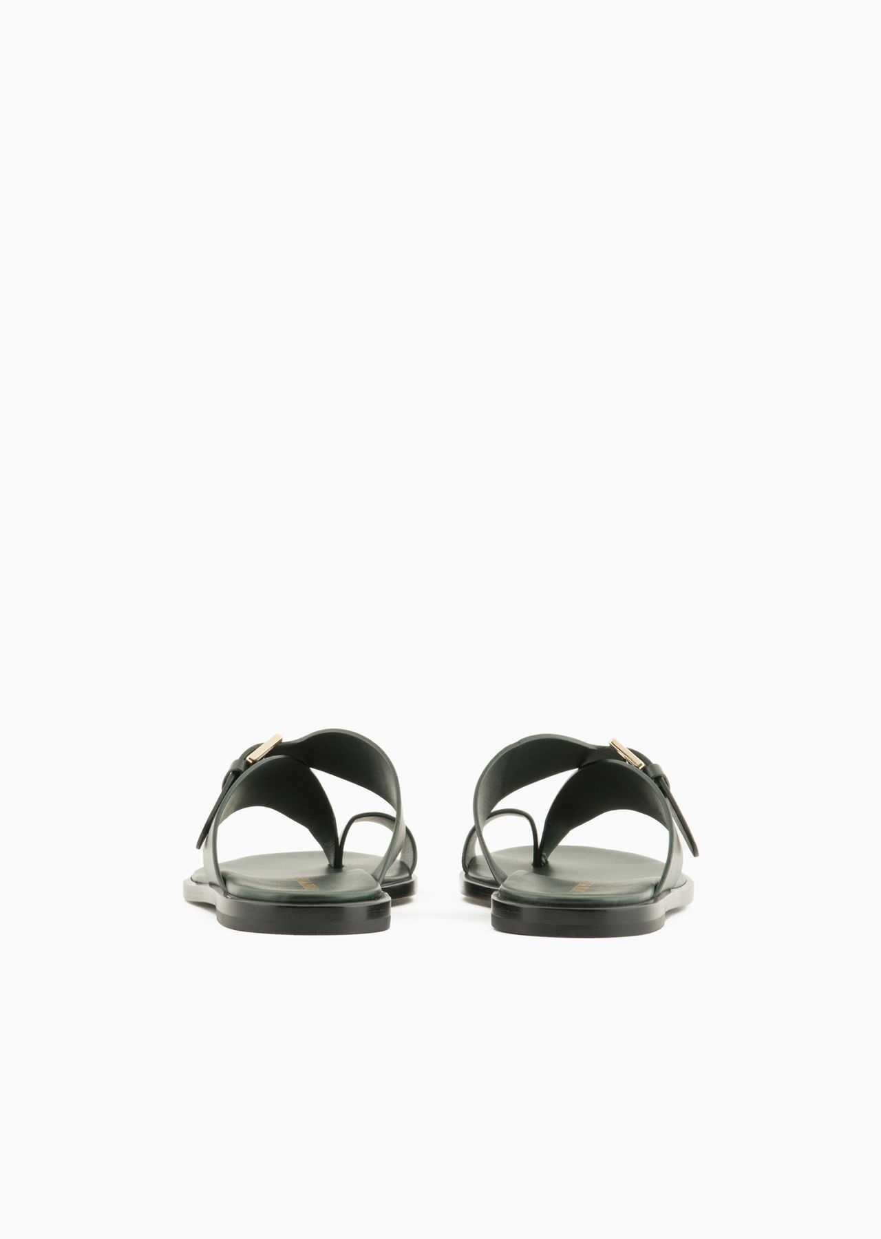 Leather flip-flop sandals with buckle - 4