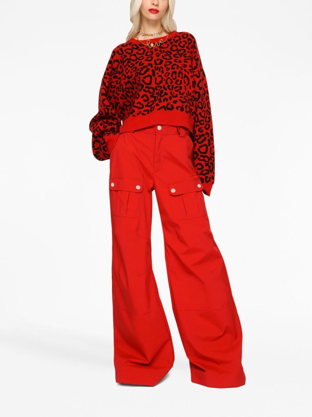 semi-sheer leopard-print jumper - 3