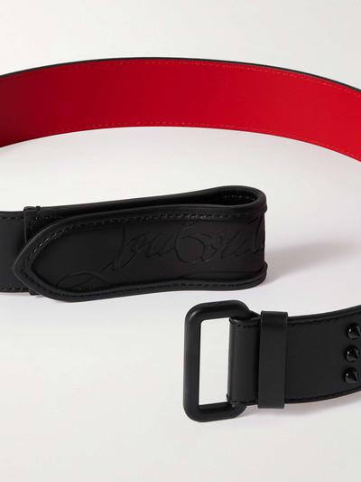 Christian Louboutin Loubi 4cm Logo-Embossed Spiked Leather Belt outlook